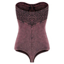 Bodysuit acid washed denim effect - Pink Marmorized Denim