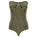 Bodysuit acid washed - Yellow Marmorized Denim