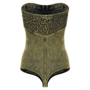 Bodysuit acid washed - Yellow Marmorized Denim