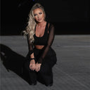 Cargo Trousers - High Waisted - Full Length - Black