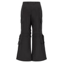 Cargo Trousers - High Waisted - Full Length - Black