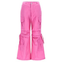 Cargo Trousers - High Waisted - Full Length - Pink