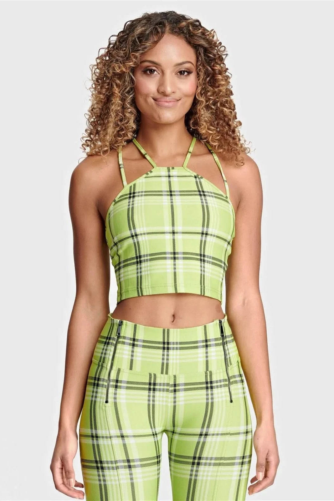 Checkered Crop Top - Green 1