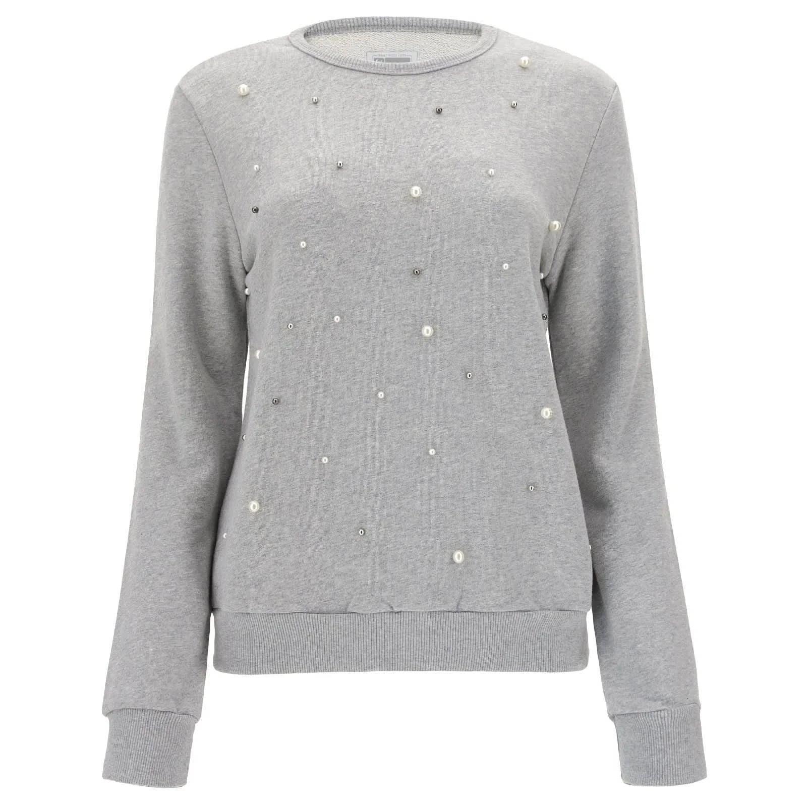 Crewneck sweatshirt - Melange + Bead details 1