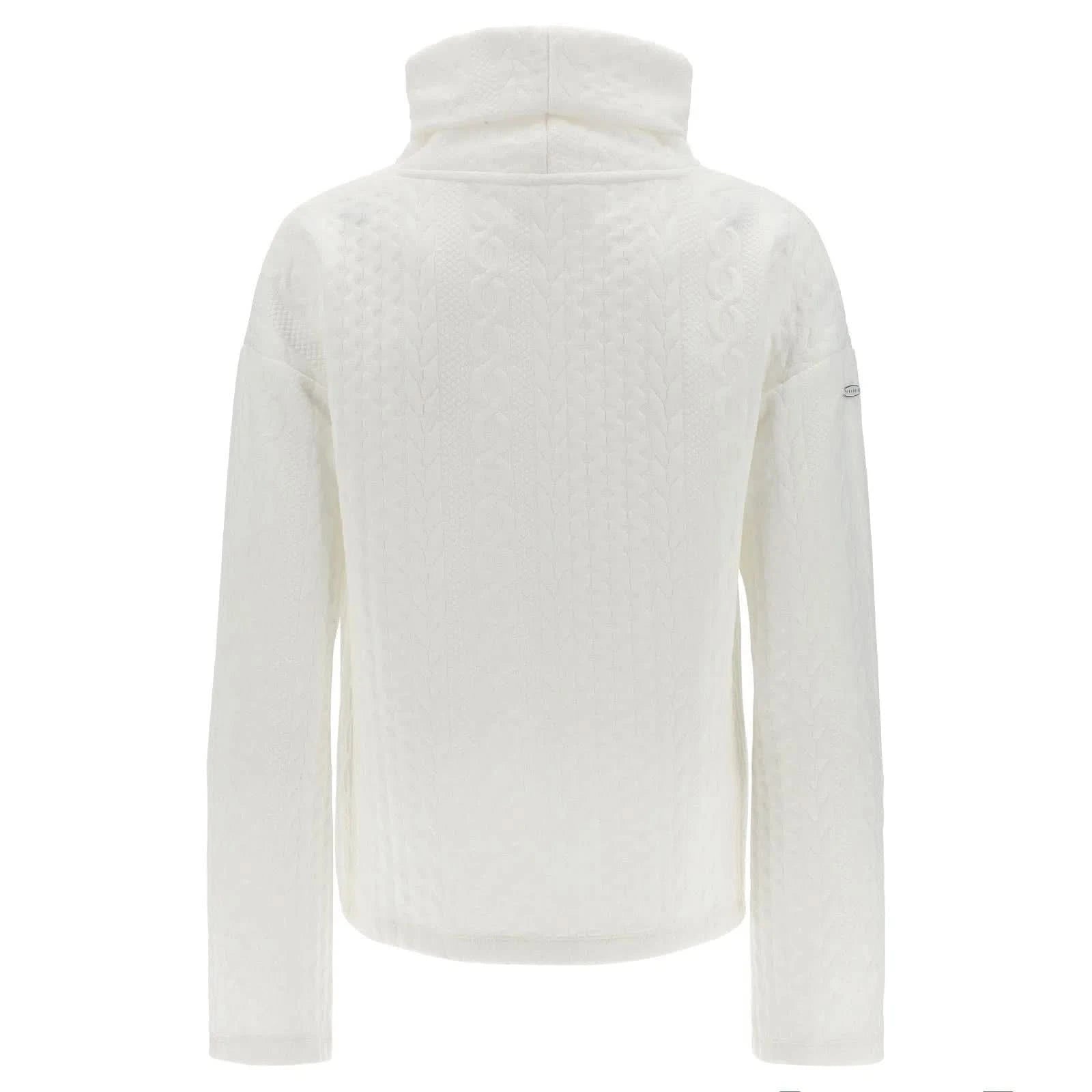 Cropped high neck jumper with knit effect - White 2