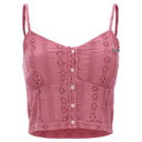 Cropped Singlet with buttons - Dusty Rose