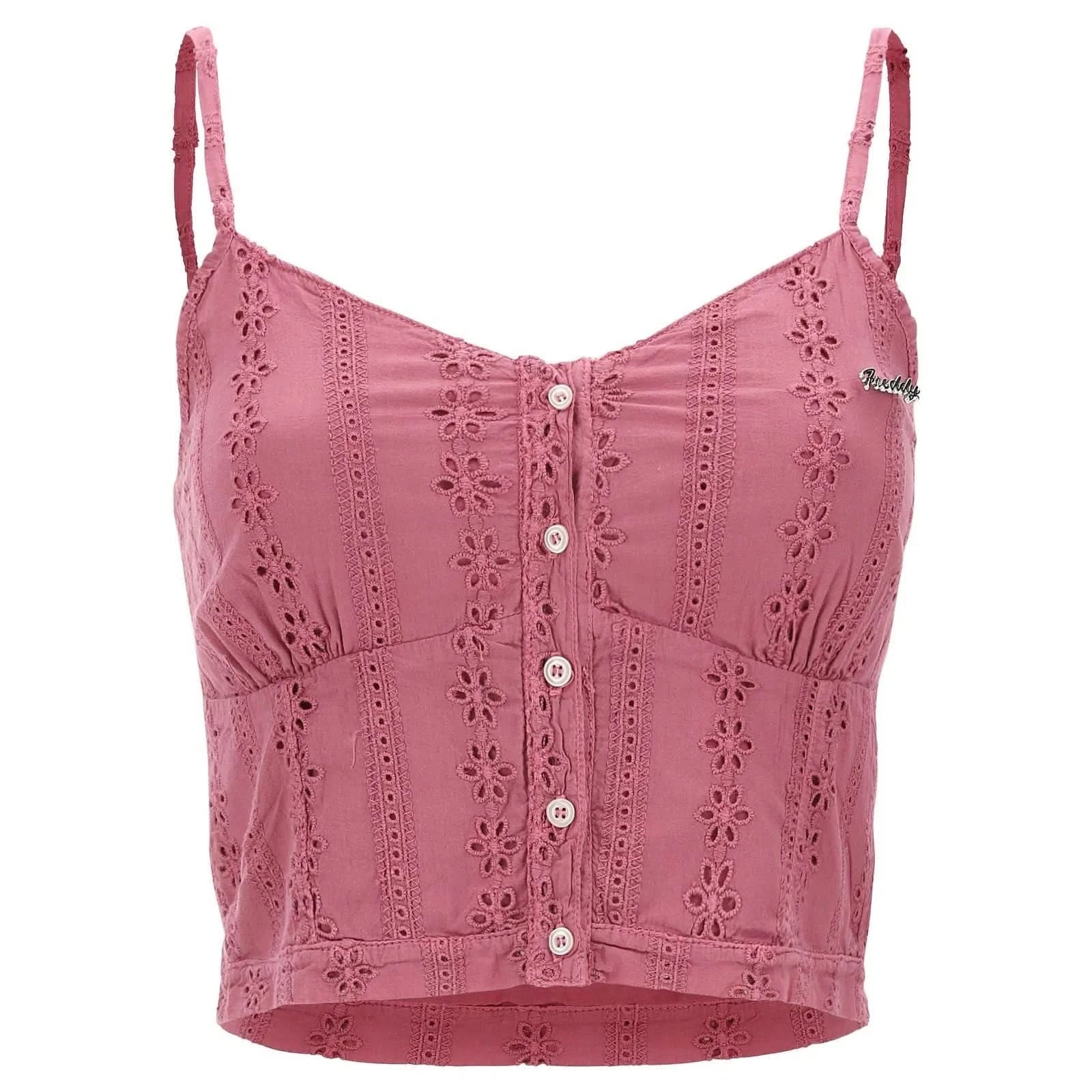 Cropped Singlet with buttons - Dusty Rose 1