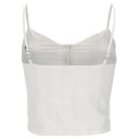 Cropped Singlet with buttons - White