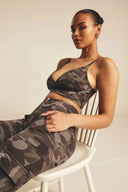 Cross Front Top - Grey Camo