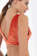 Deep V chenille top - Orange