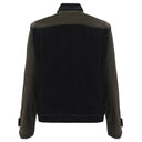 Denim Jacket - Black + Army Green Panels