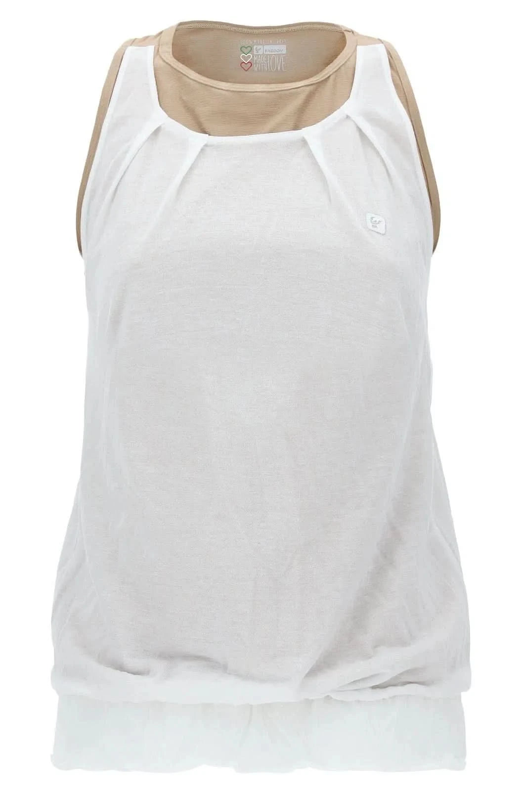 Double layer tank top - White + Pink