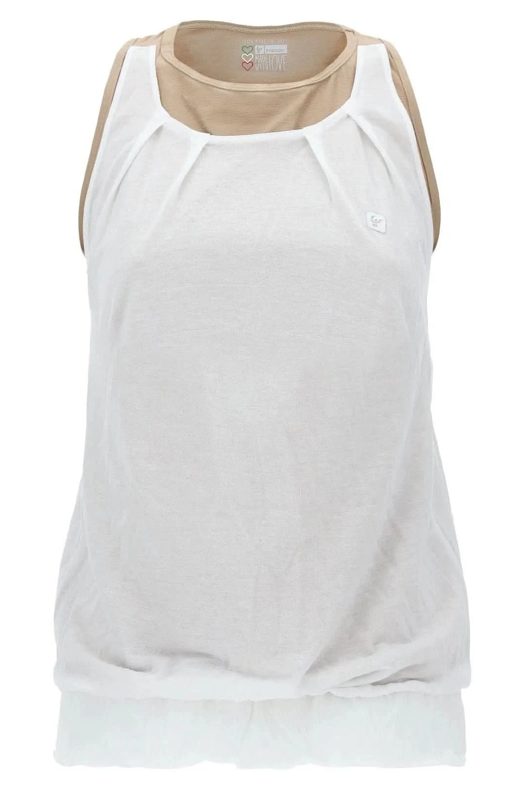 Double layer tank top - White + Pink 1