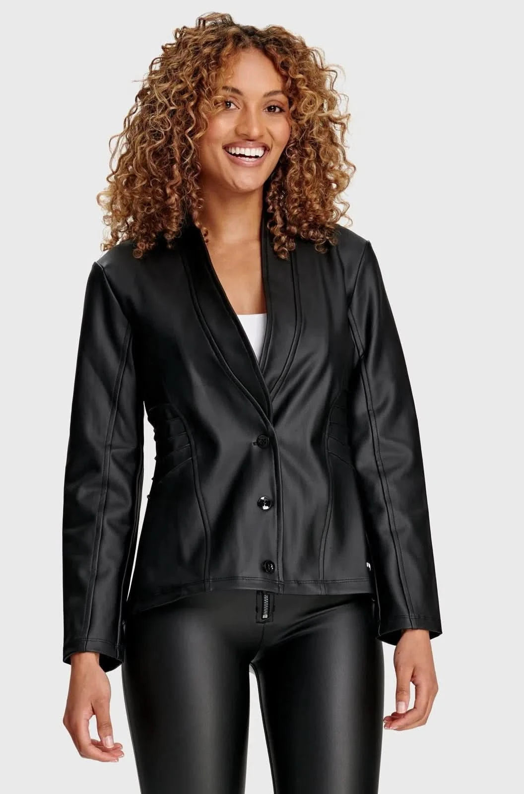 Faux Leather Jacket - Black