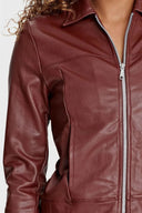 Faux Leather Jacket - Brown