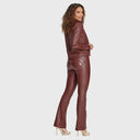 Faux Leather Jacket - Brown
