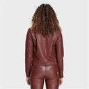 Faux Leather Jacket - Brown