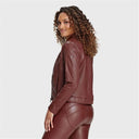 Faux Leather Jacket - Brown