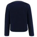 Fleece Jacket with Micro Studs - Dark Blue Denim Effect