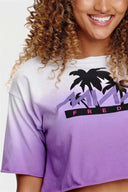 Freddy Cropped Miami Tshirt - Purple