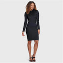 Long Sleeve Bodysuit With Bow Detailing - Black Lurex