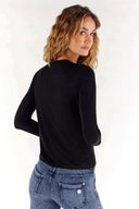 Long Sleeve Shirt - Black + Gold Text
