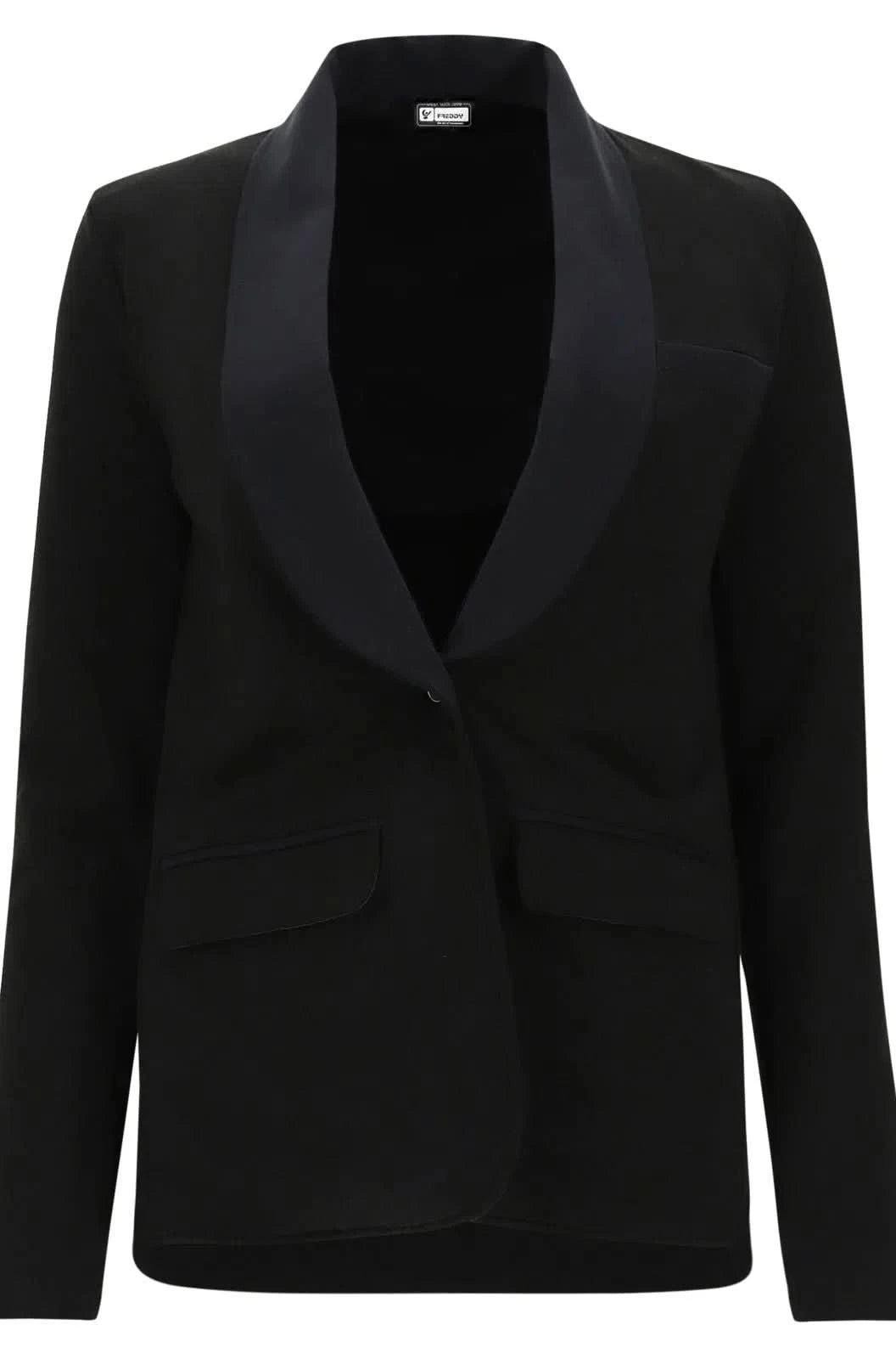 Lurex Blazer with Single Button - Black