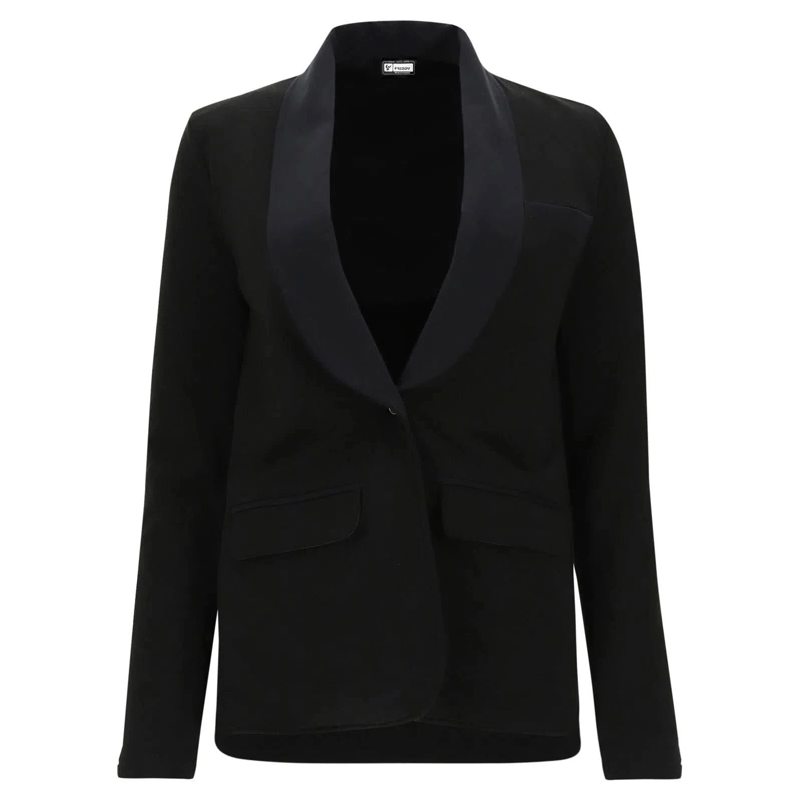 Lurex Blazer with Single Button - Black 1