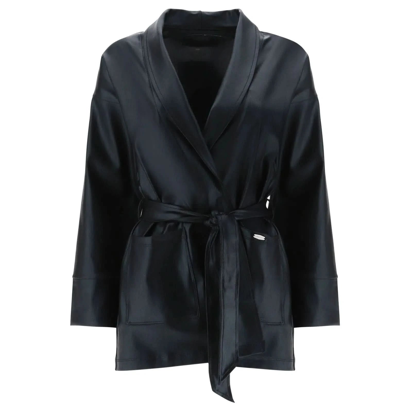 Lurex Wrap Jacket - Black Sheen 1