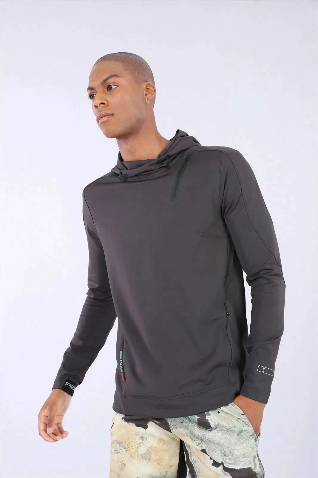 Mens Slim Fit Hoodie - Grey 1