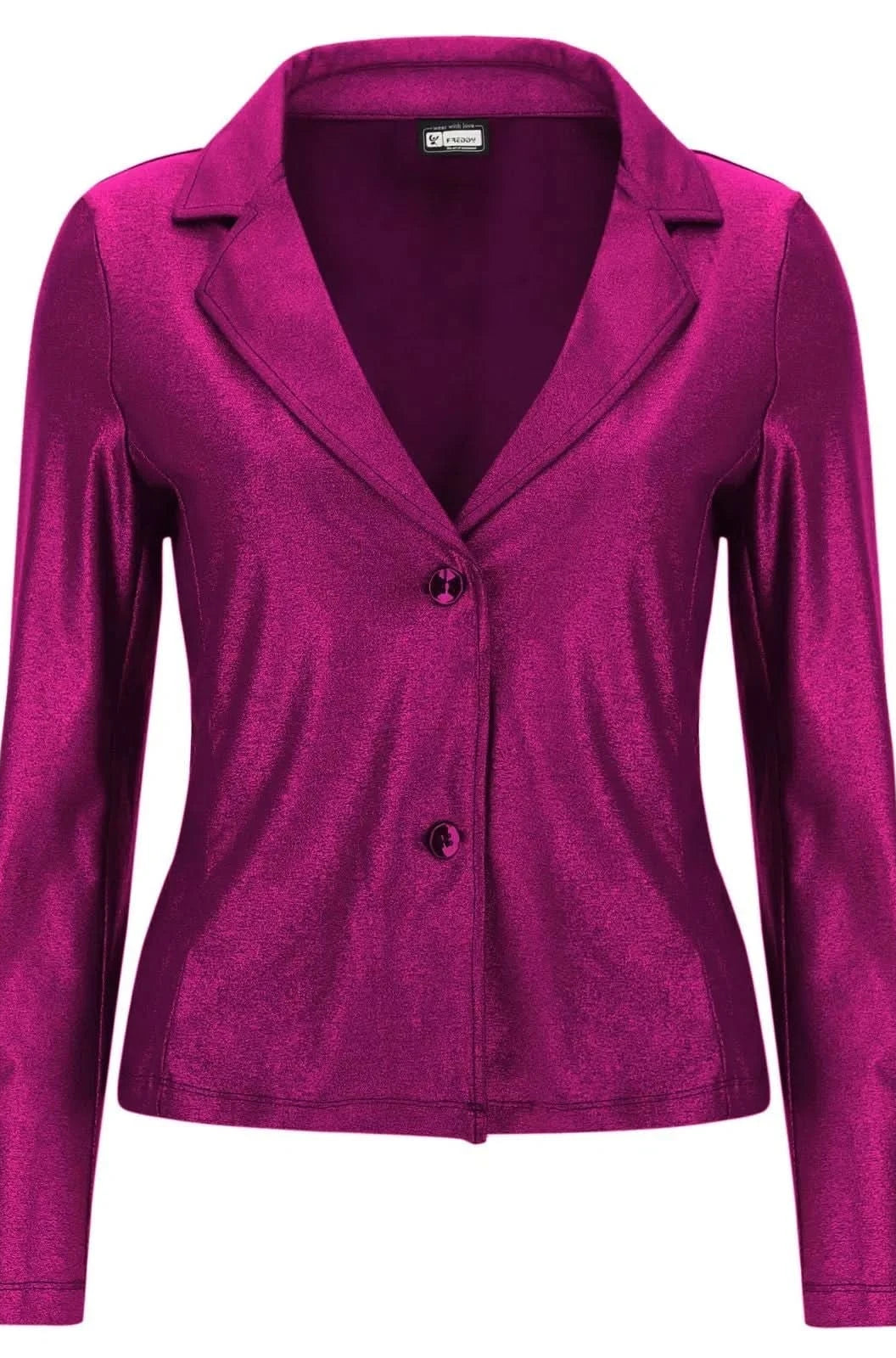 Metallic Blazer - Fuchsia