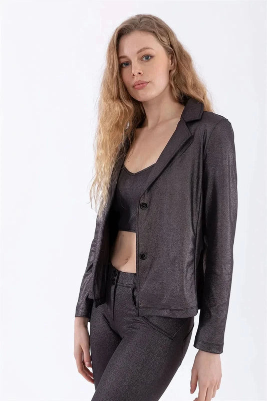 Metallic Blazer - Gray