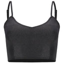 Metallic jersey crop top