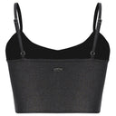 Metallic jersey crop top