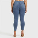 N.O.W® Denim - High Waisted - 7/8 Length - Light Blue + Yellow Stitching