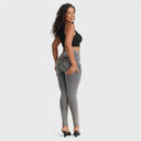 N.O.W® Denim - High Waisted - Full Length - Grey + Yellow Stitching