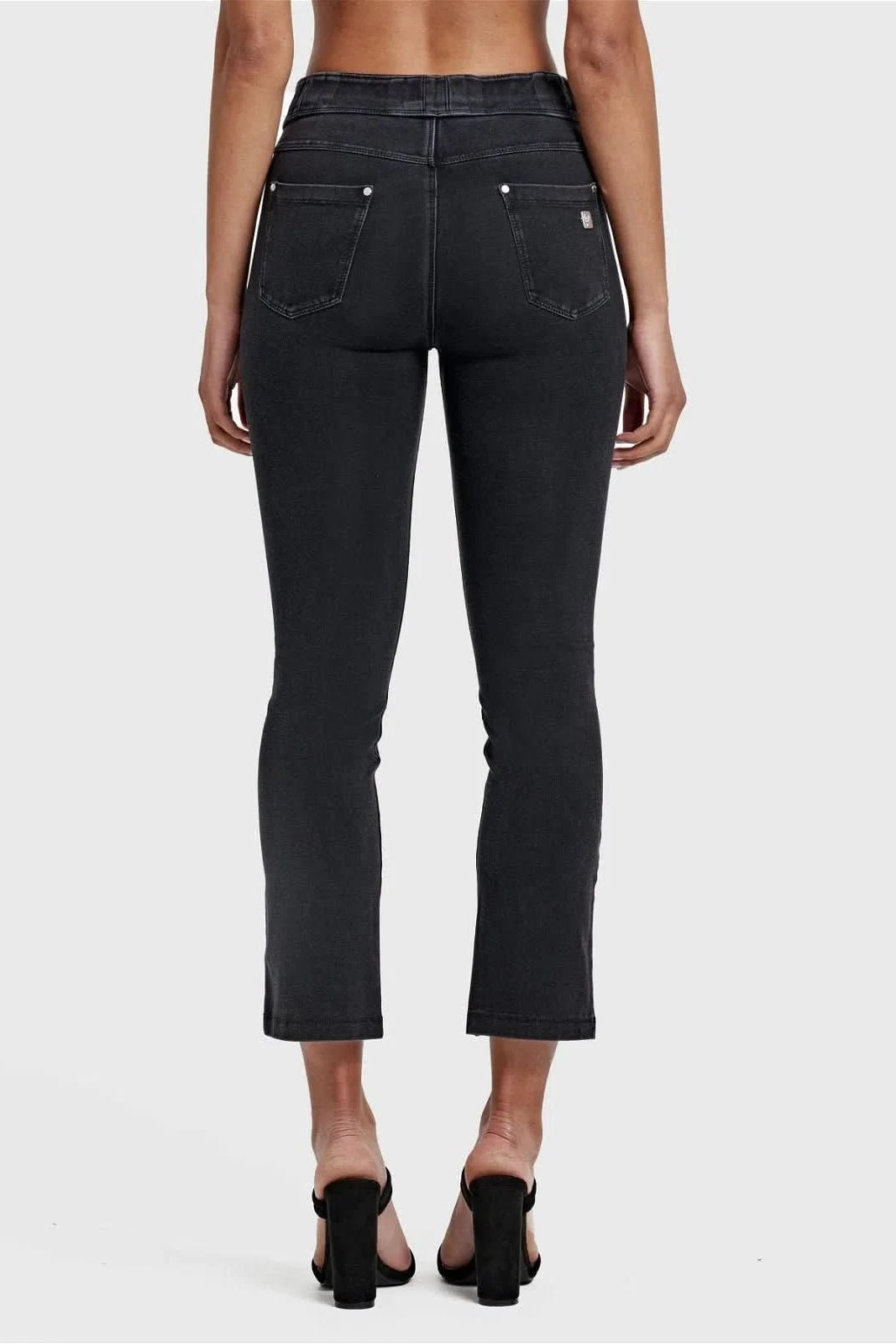 N.O.W® Denim - High Waisted - Kick Flare - Black + Black Stitching 3