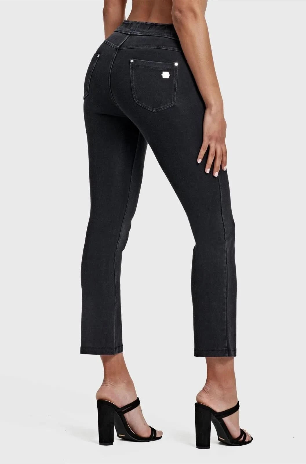 N.O.W® Denim - High Waisted - Kick Flare - Black + Black Stitching