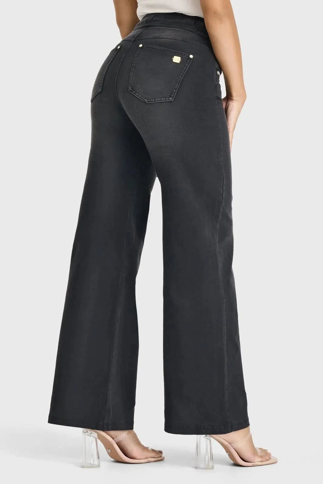 N.O.W® Denim Limited Edition High Waisted Wide Leg + Stitching