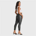 N.O.W® Faux Leather - High Waisted - 7/8 Length - Black