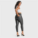 N.O.W® Faux Leather - High Waisted - 7/8 Length - Black