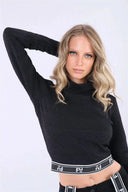 Norwegian Print Crop - Black