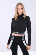 Norwegian Print Crop - Black