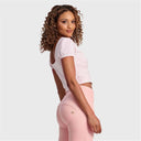 Pinstripe Crop - White + Pink