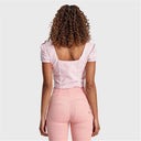 Pinstripe Crop - White + Pink