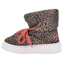 Puff Boots with Fleece Lining - Brown Leopard