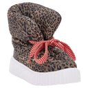 Puff Boots with Fleece Lining - Brown Leopard