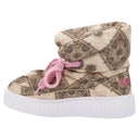 Puff Boots with Fleece Lining - Brown Paisley