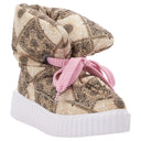 Puff Boots with Fleece Lining - Brown Paisley