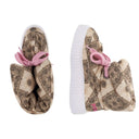 Puff Boots with Fleece Lining - Brown Paisley
